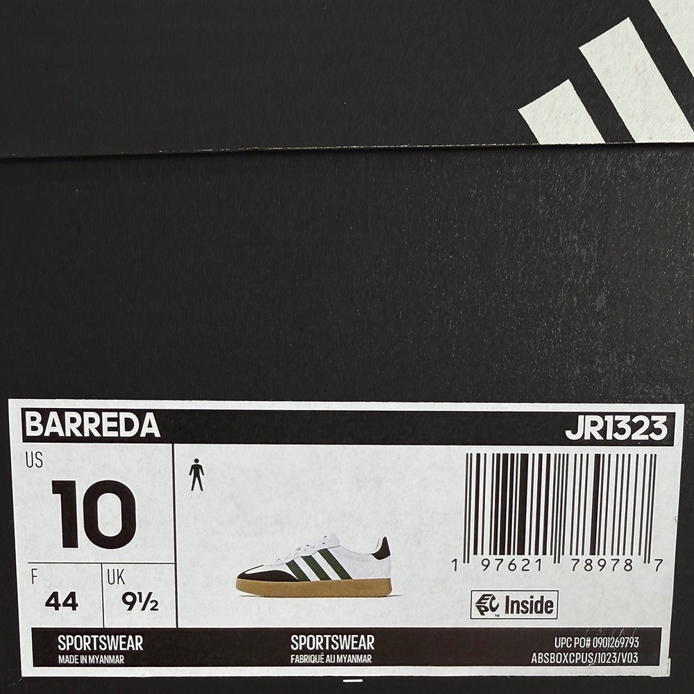 Adidas Barreda Shoes / Sneakers - NEW Mens 10 White / Green / Black - #49120-CL2 - Picture 5 of 5